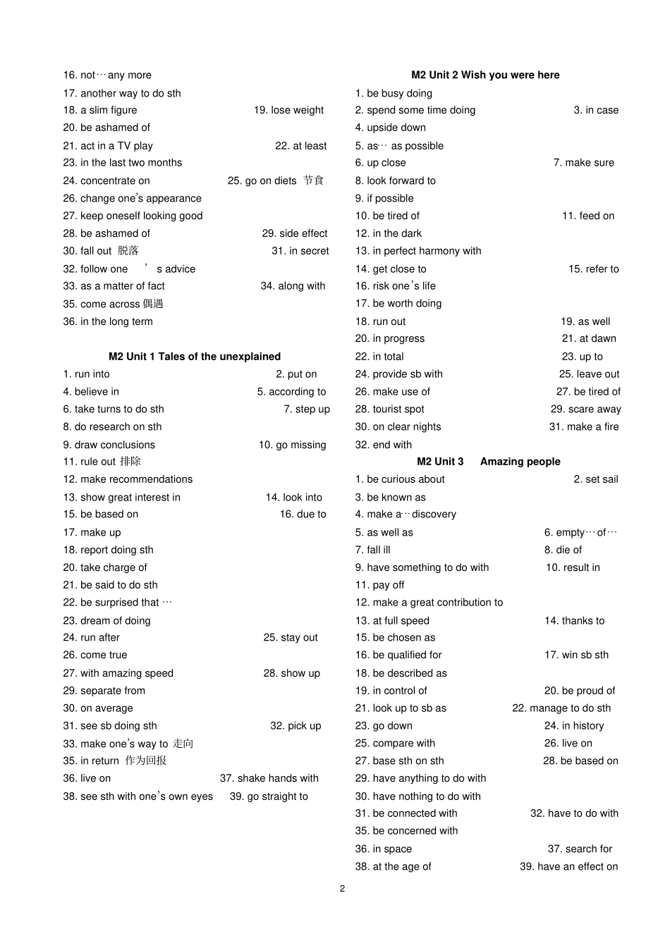 牛津高中英语模块11短语小结综述_第2页