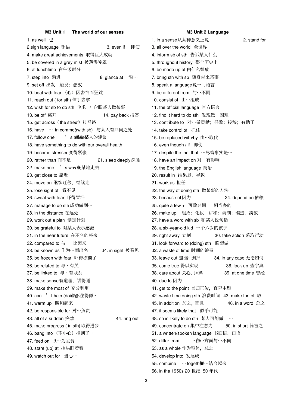 牛津高中英语模块11短语小结综述_第3页