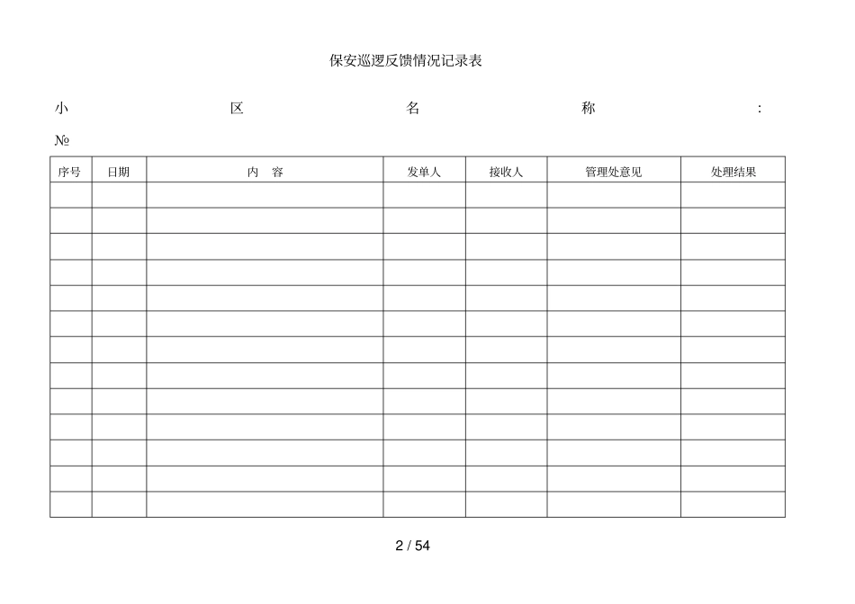 物业公司安保工作全套表格_第2页