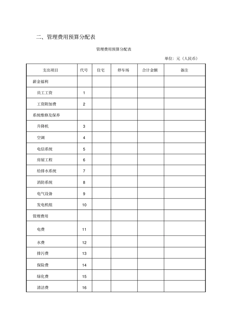 物业公司财务管理表格_第3页