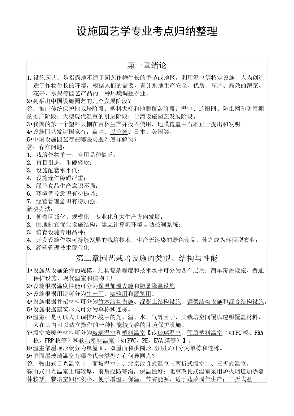 设施园艺学专业考点归纳整理_第1页