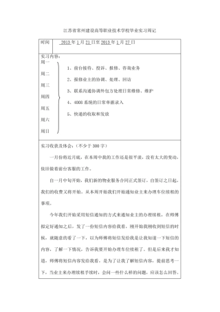 物业管理实习周记分享