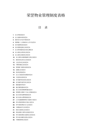 物业管理表格全套