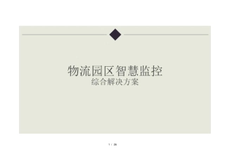 物流园区智慧监控综合解决方案