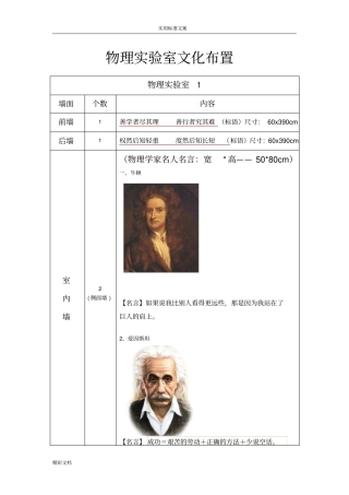 物理试验室文化环境布置