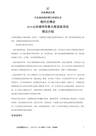 形象大使选拔的方案