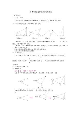 (完整版)中考数学专题存在性问题解题策略《角的存在性处理策略》