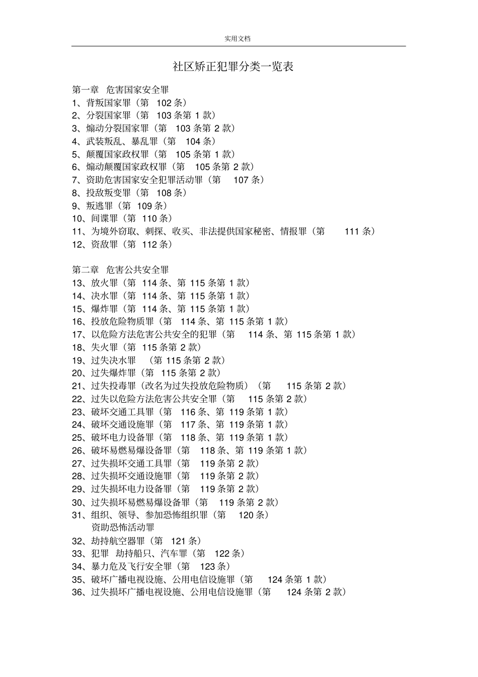 犯罪类型分类一览表_第1页