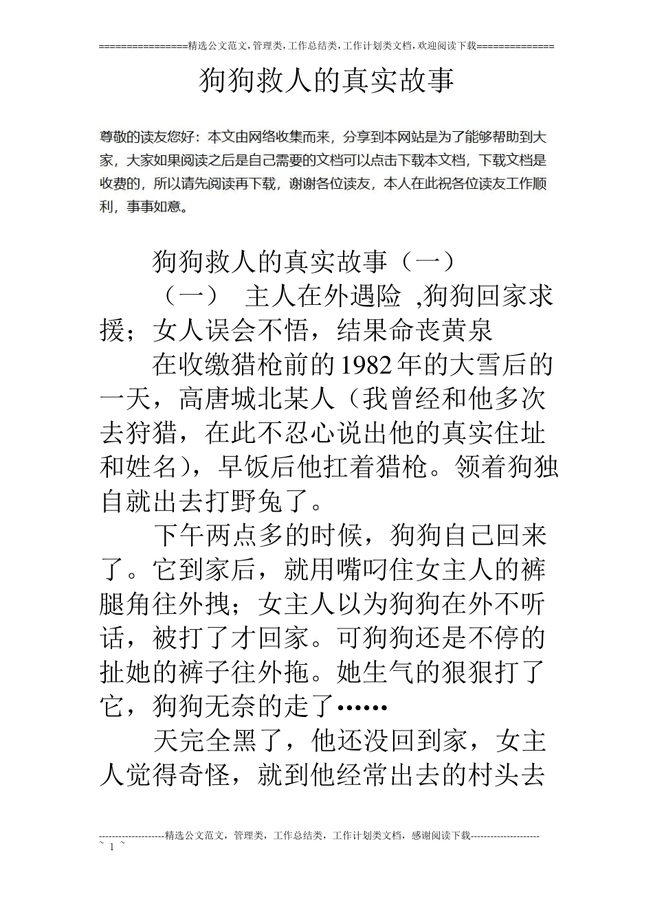 狗狗救人的真实故事_第1页
