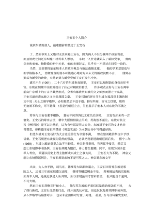 王安石个人简介