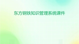 东方钢铁知识管理系统课件1