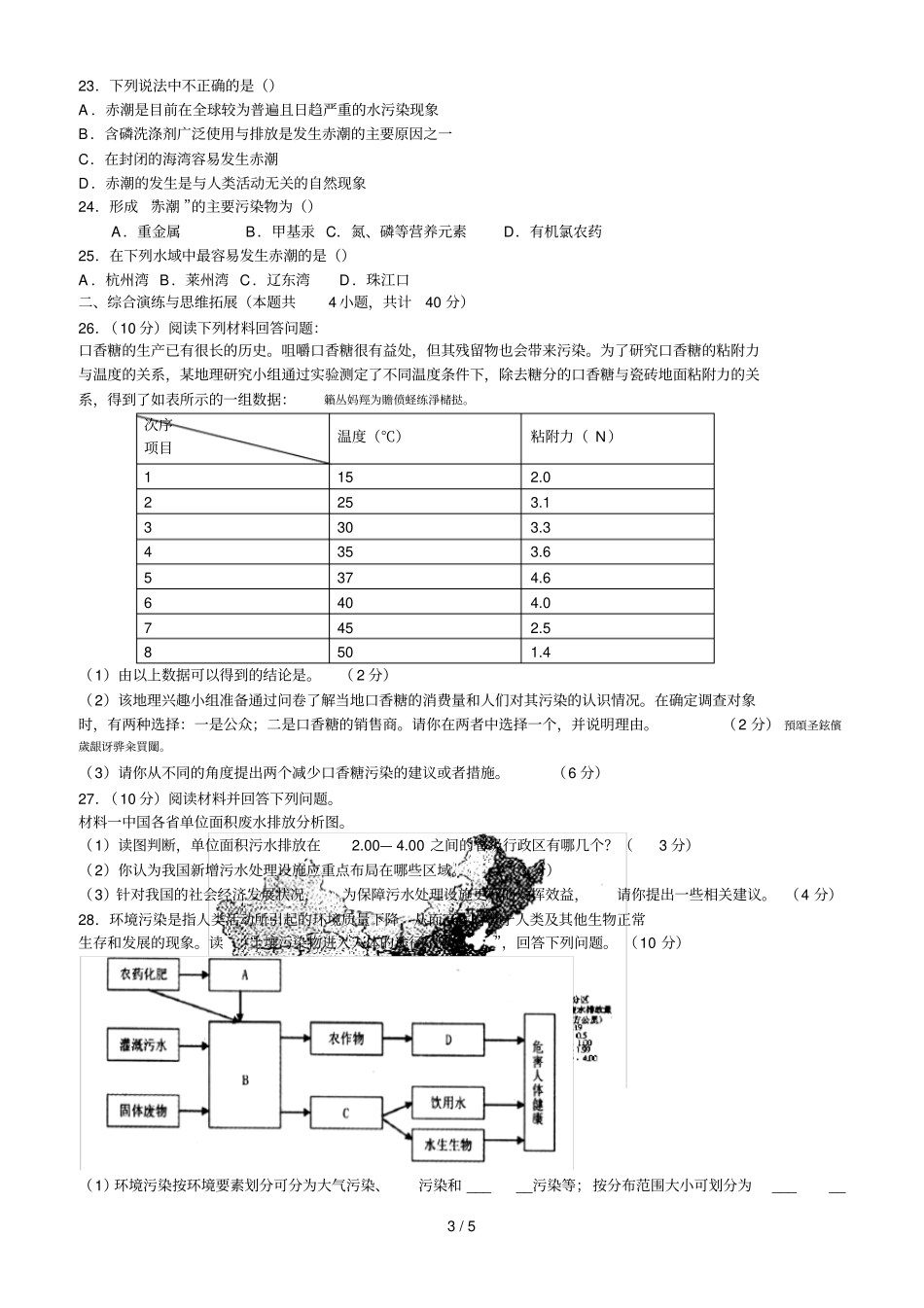 环境污染与防治练习题_第3页