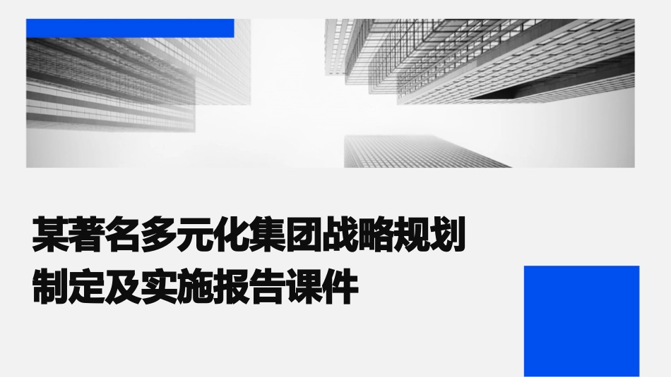某著名多元化集团战略规划制定及实施报告课件_第1页
