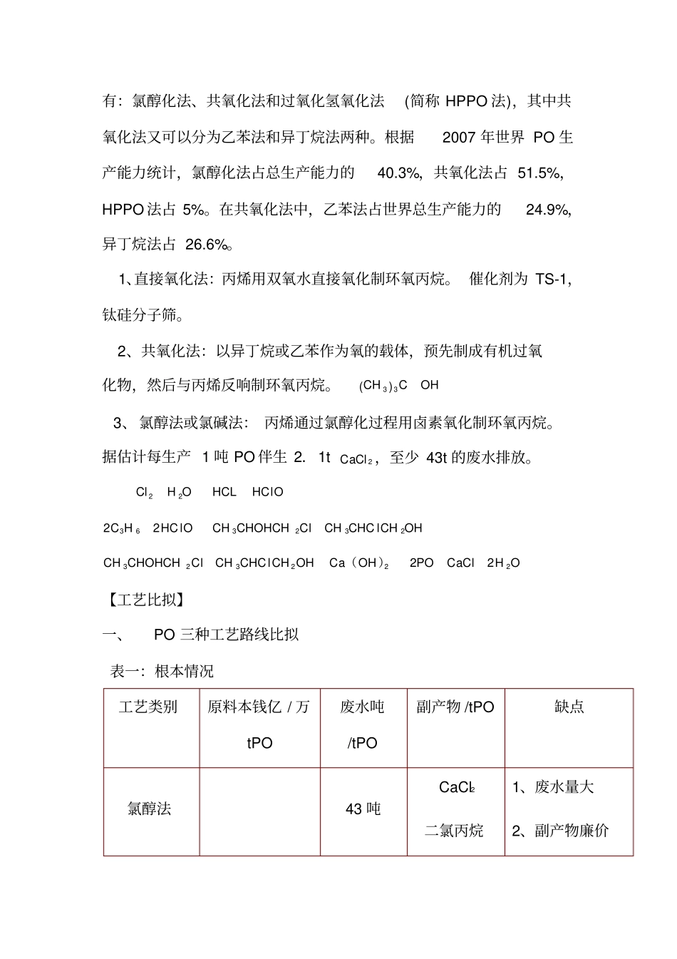 环氧丙烷的几种生产工艺及场分析_第2页