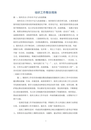组织工作整改措施