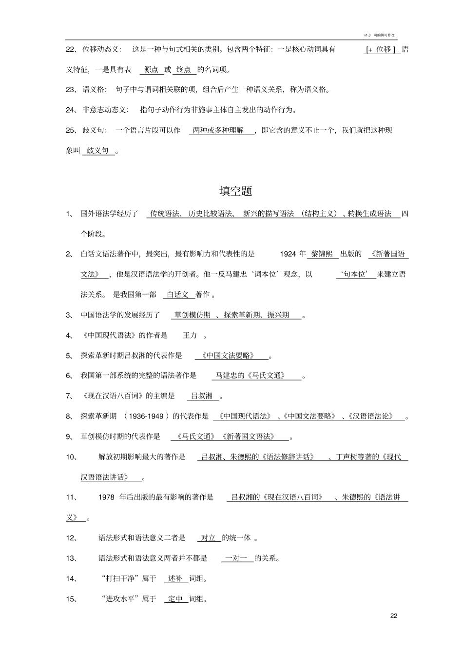 现代汉语语法学习题集_第2页