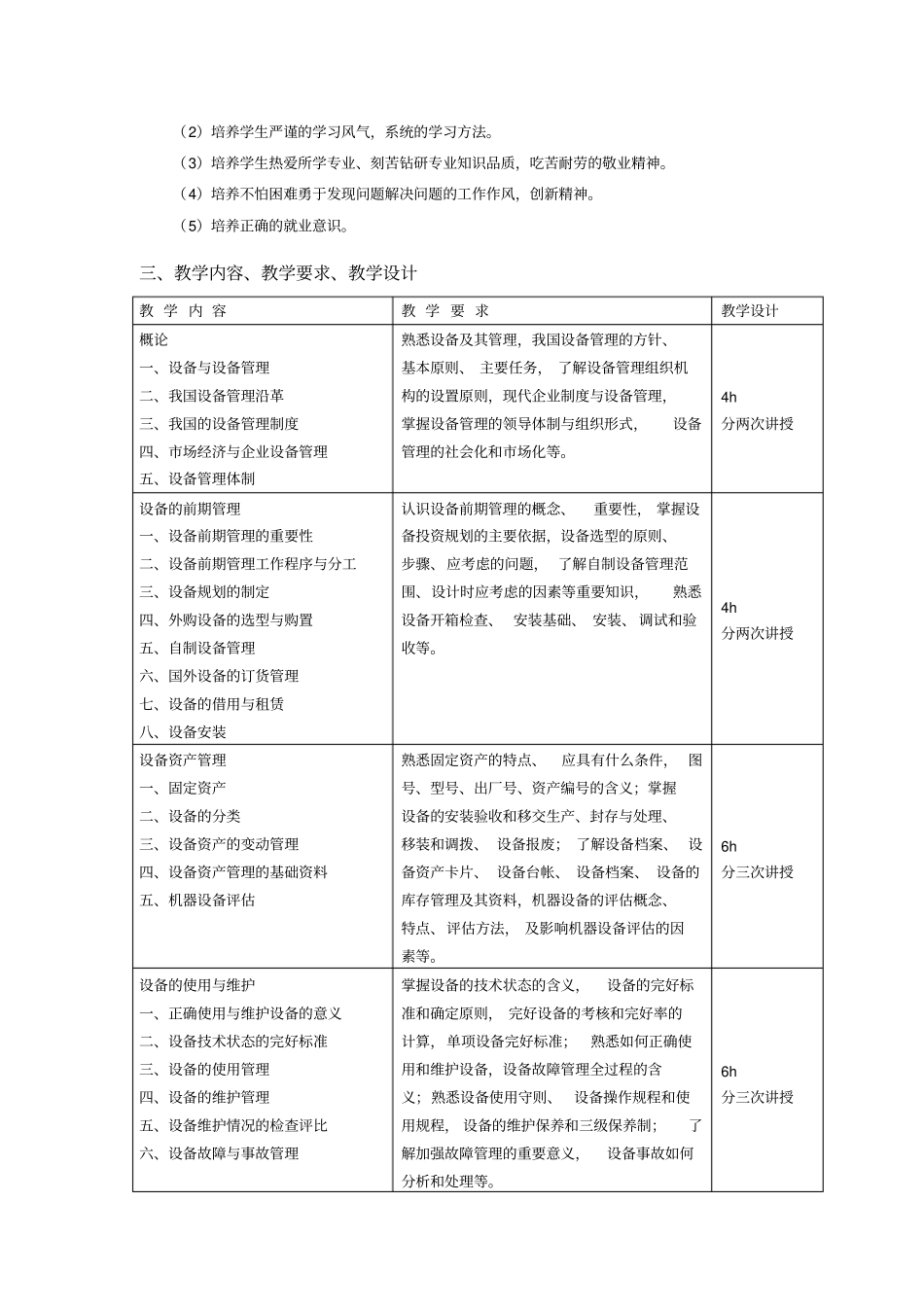 现代设备管理课程标准_第2页
