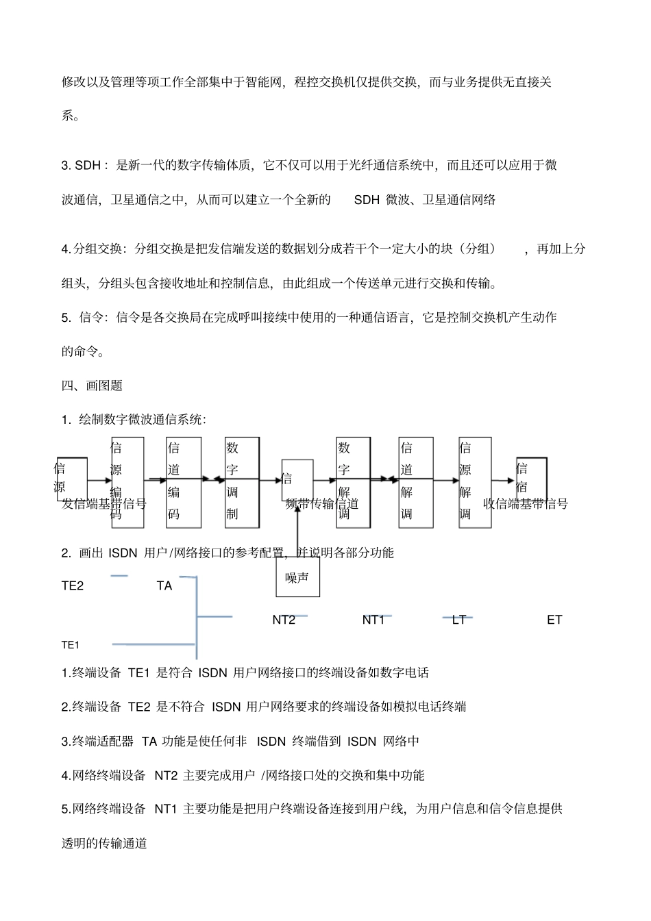 现代通信网技术期末试题_第3页