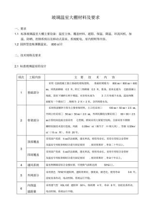 玻璃温室大棚材料及要求
