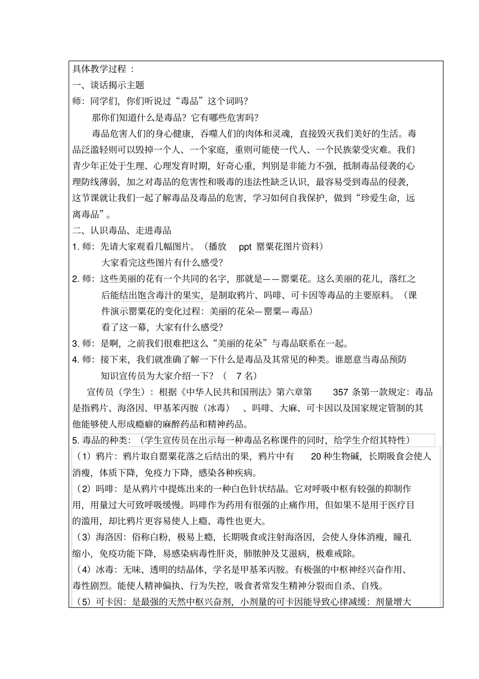 珍爱生命,远离毒品教学设计_第3页