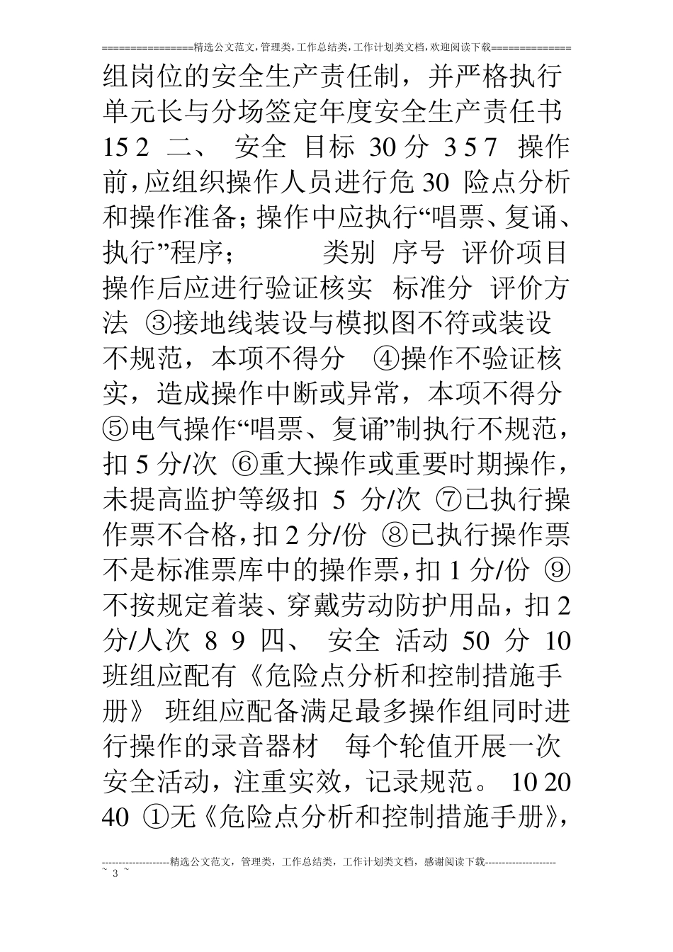 班组安全管理达标审查评价表_第3页