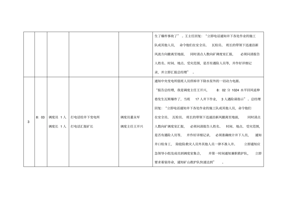 瓦斯、煤尘应急预案演练脚本_第3页