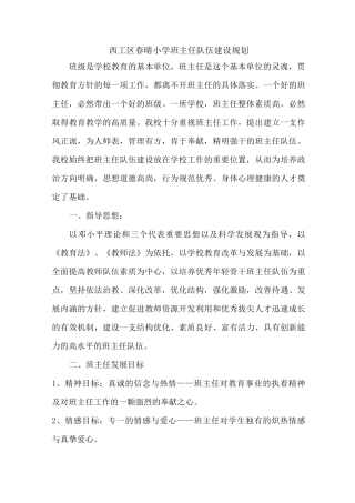 班主任队伍建设规划