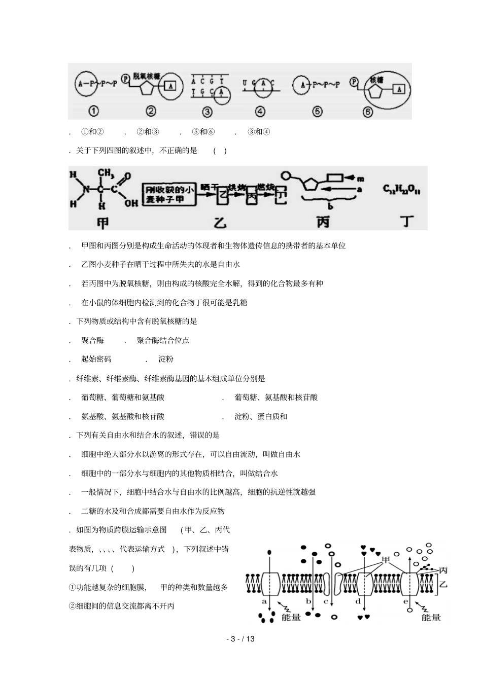 甘肃甘谷第一中学2019届高三生物上学期第二次检测考试试题_第3页