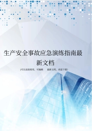生产安全事故应急演练指引最新文档