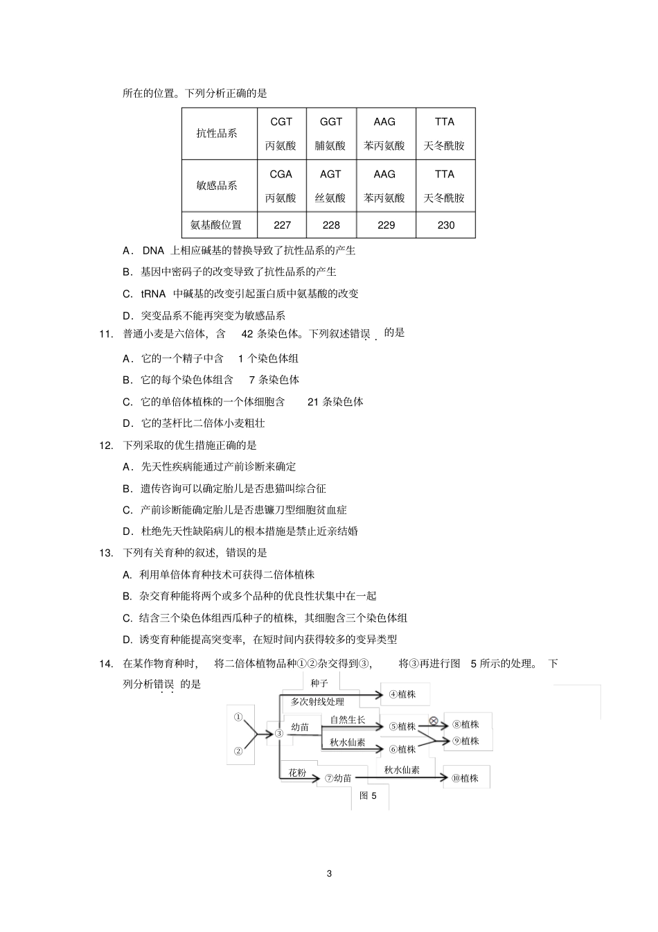 生物广州执信、广雅、二中、六中四校2016届高二联考_第3页