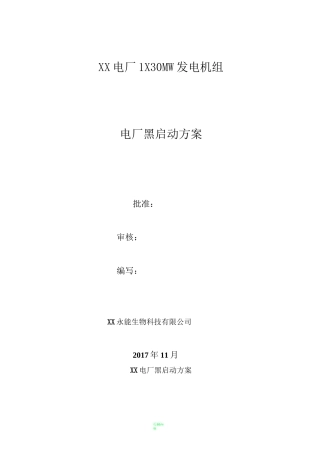 电厂黑启动方案