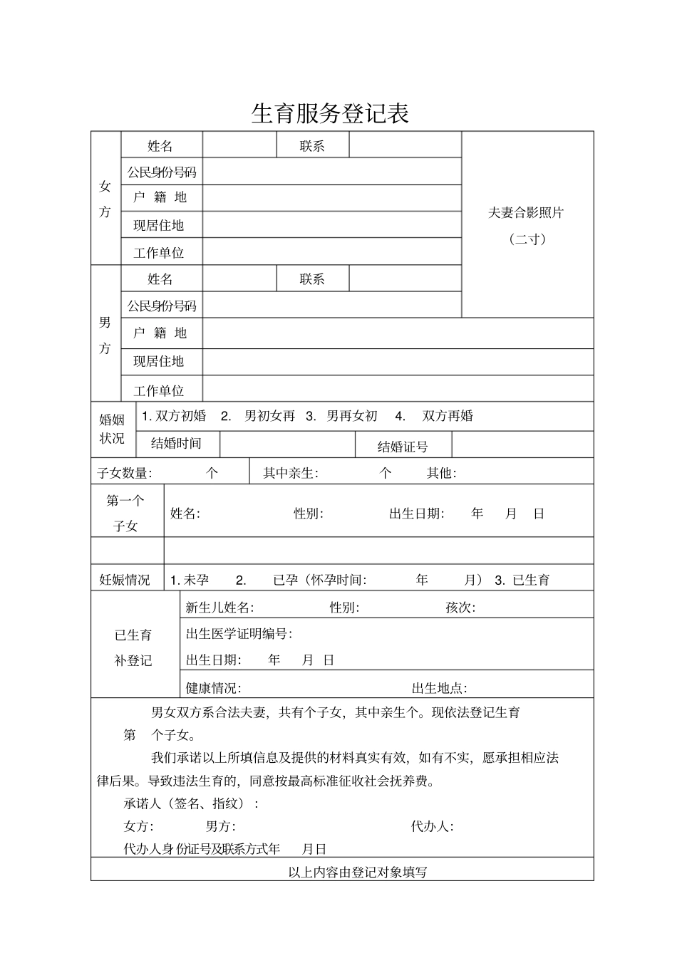 生育服务登记表模板最新文档_第2页