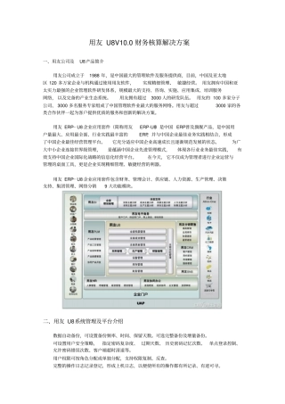 用友-U8-财务解决方案