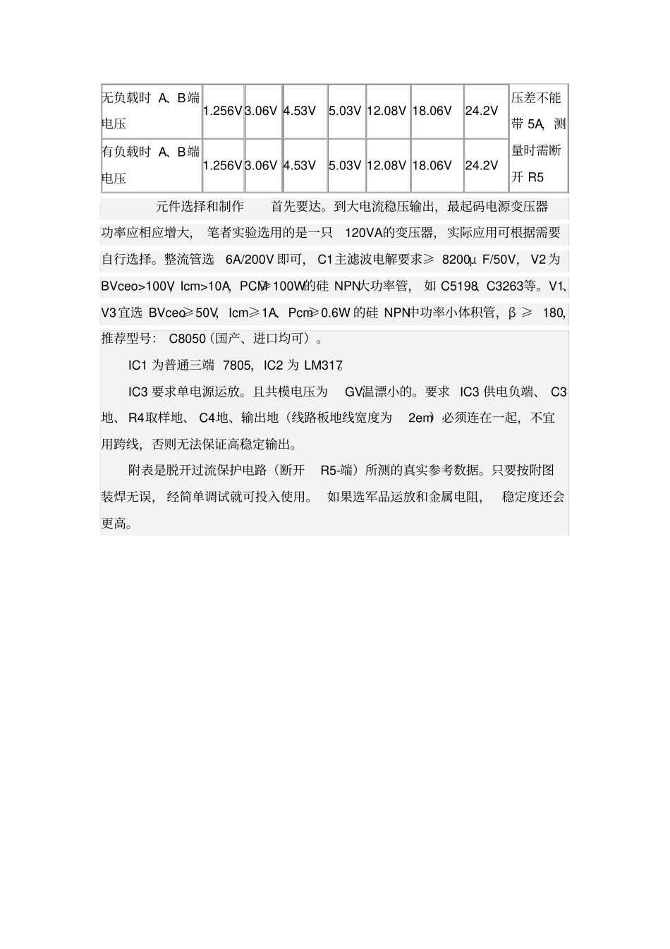 用运放自制高稳定大电流直流可调稳压电源_第3页
