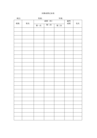 田赛成绩记录表讲解