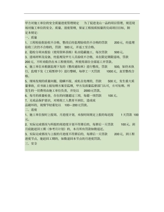 甲方对施工单位的安全质量进度管理规定概要