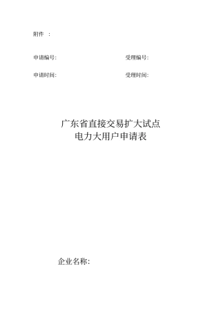 电力大用户申请表