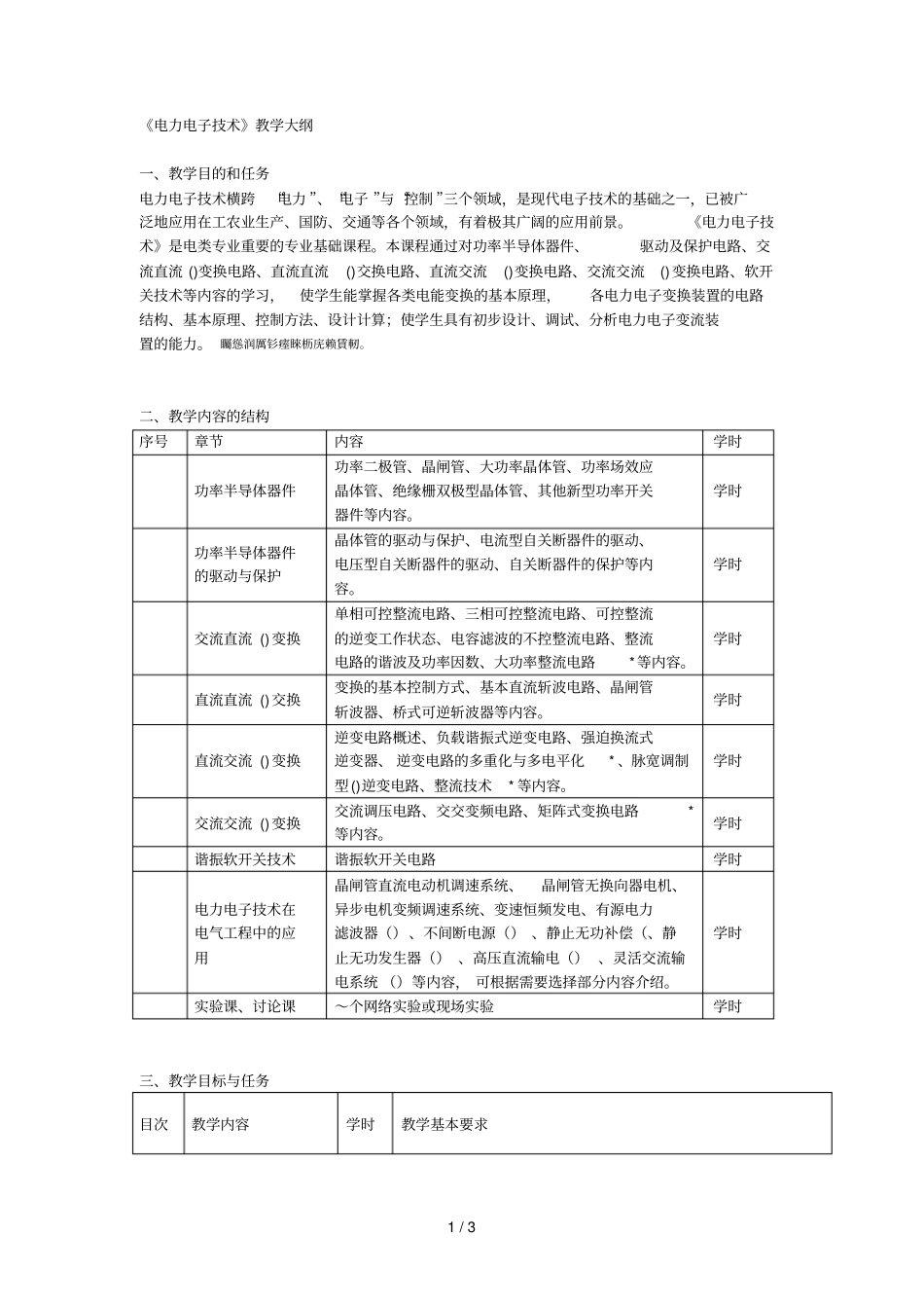 电力电子技术教学大纲_第1页