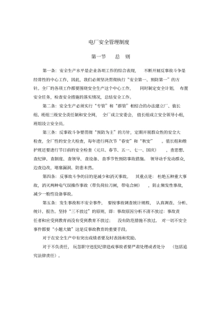 电厂安全管理制度