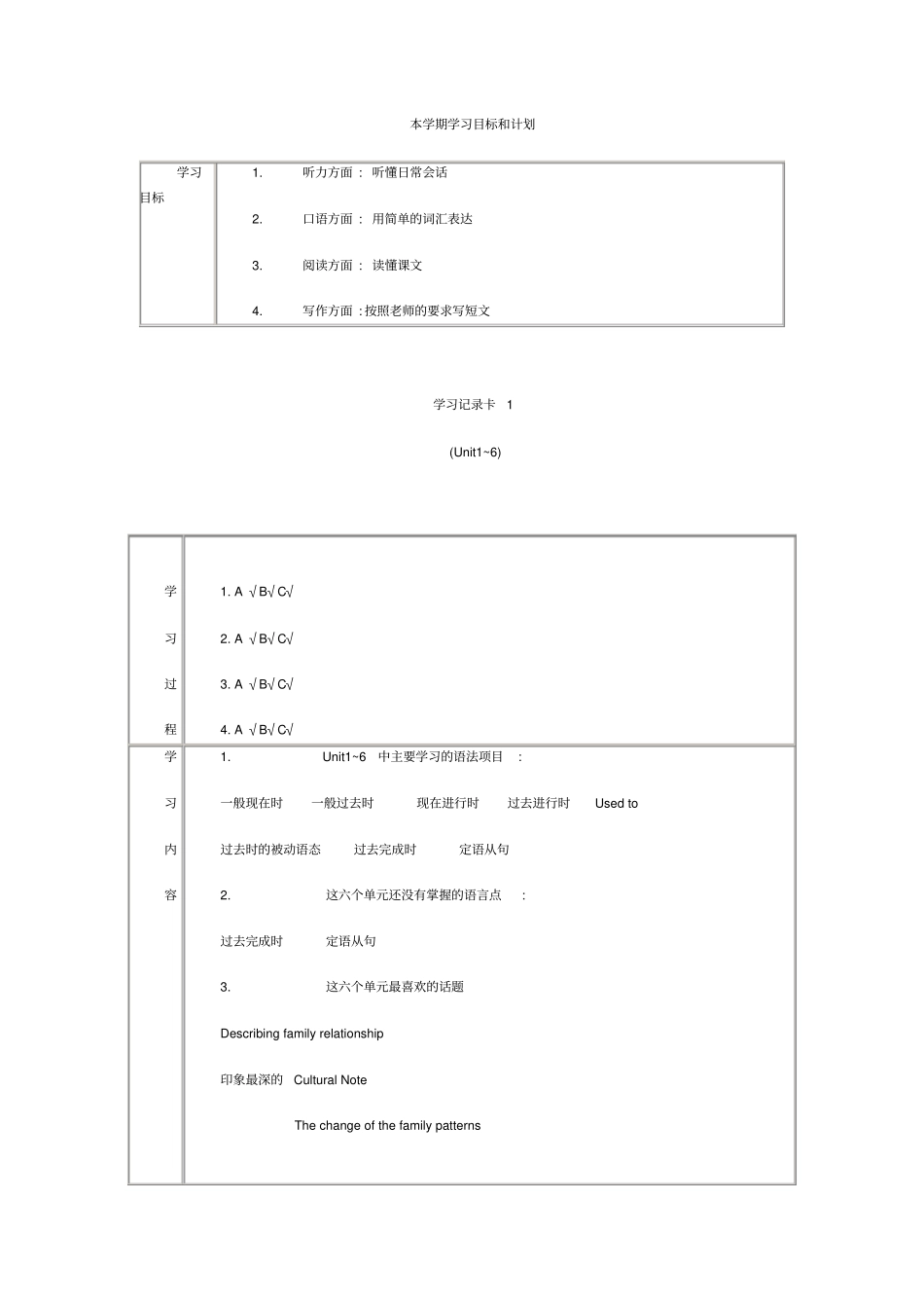 电大开放英语形成性考核册参考答案_第2页