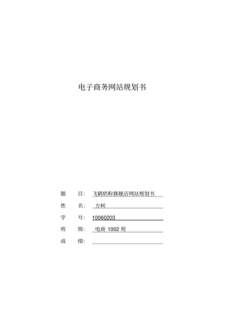 电子商务网站规划书