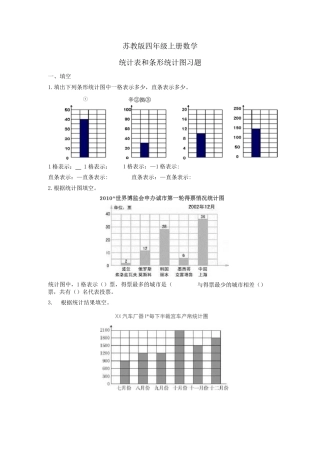 苏教版数学四年级上册：《统计表和条形统计图》习题
