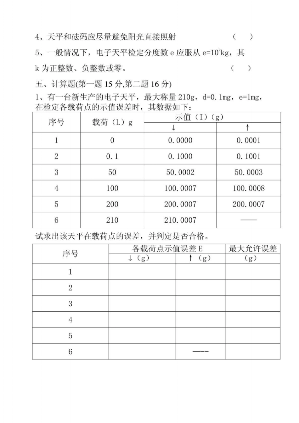 电子天平试题_第3页