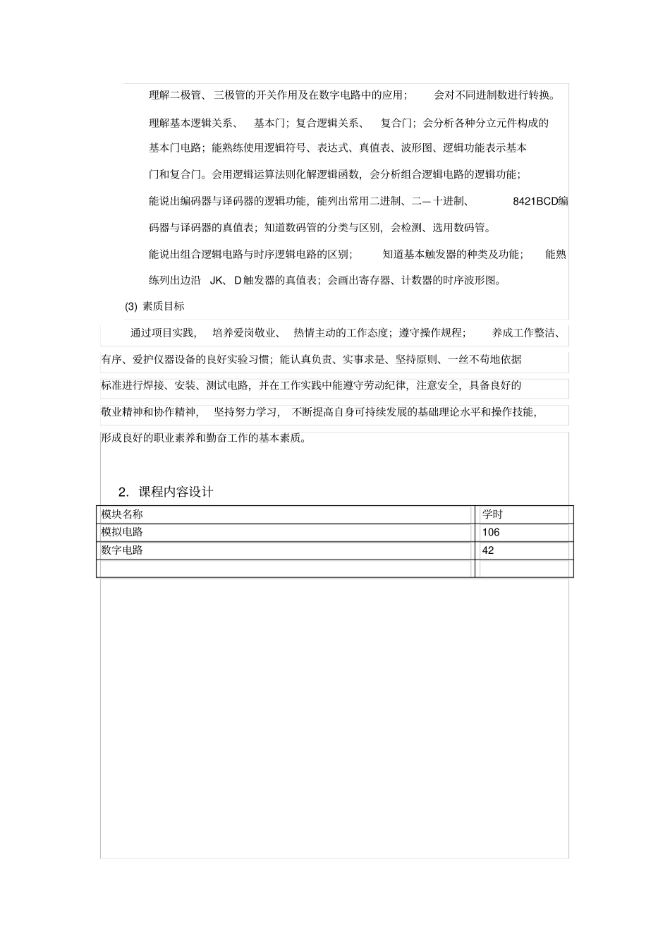 电子技术项目课程整体教学设计_第3页