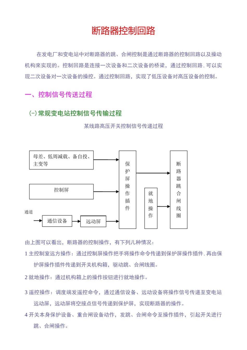 断路器控制回路讲义_第1页