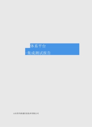 集成测试报告模板