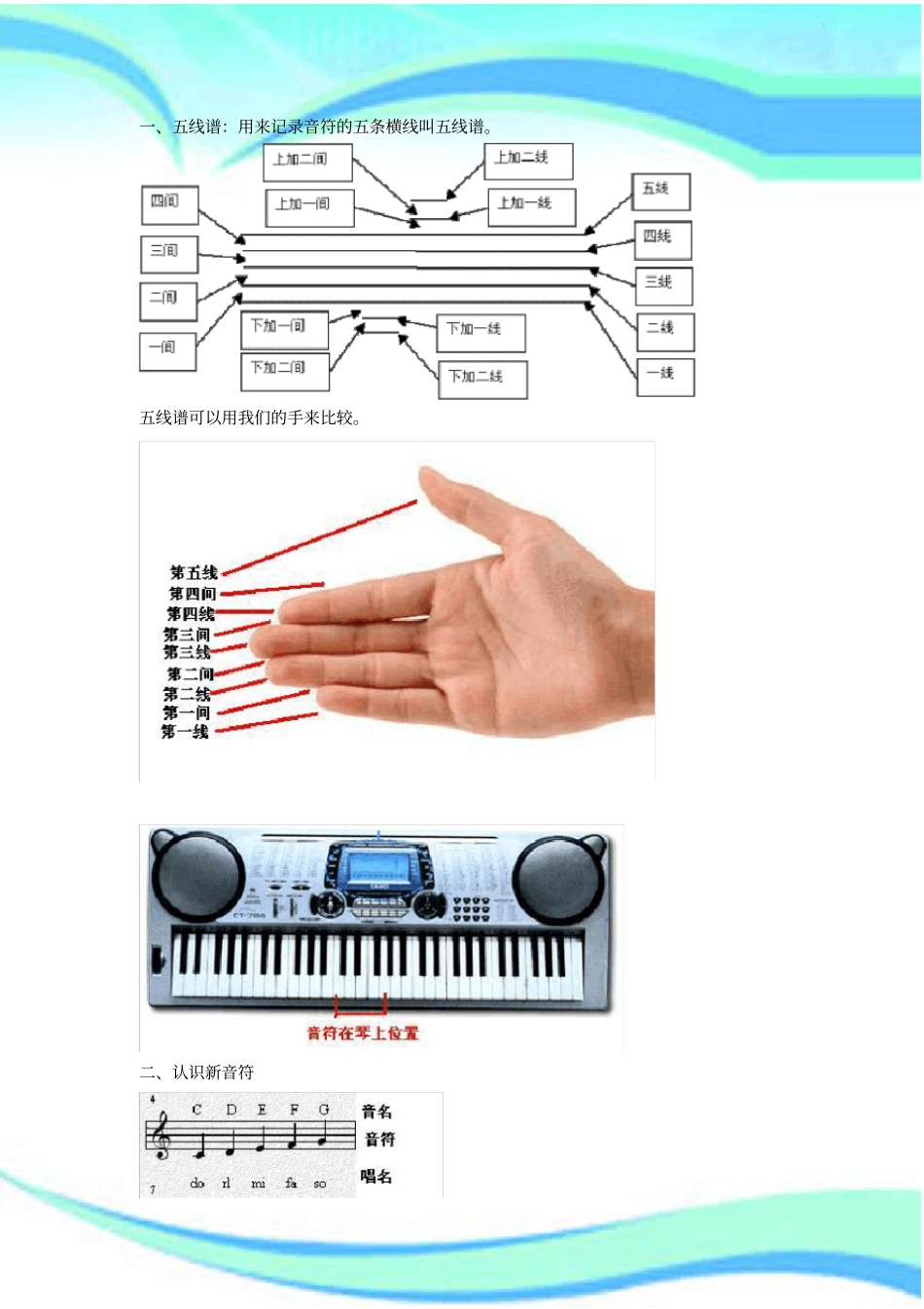 电子琴入门指法和五线谱入门初学必备_第3页