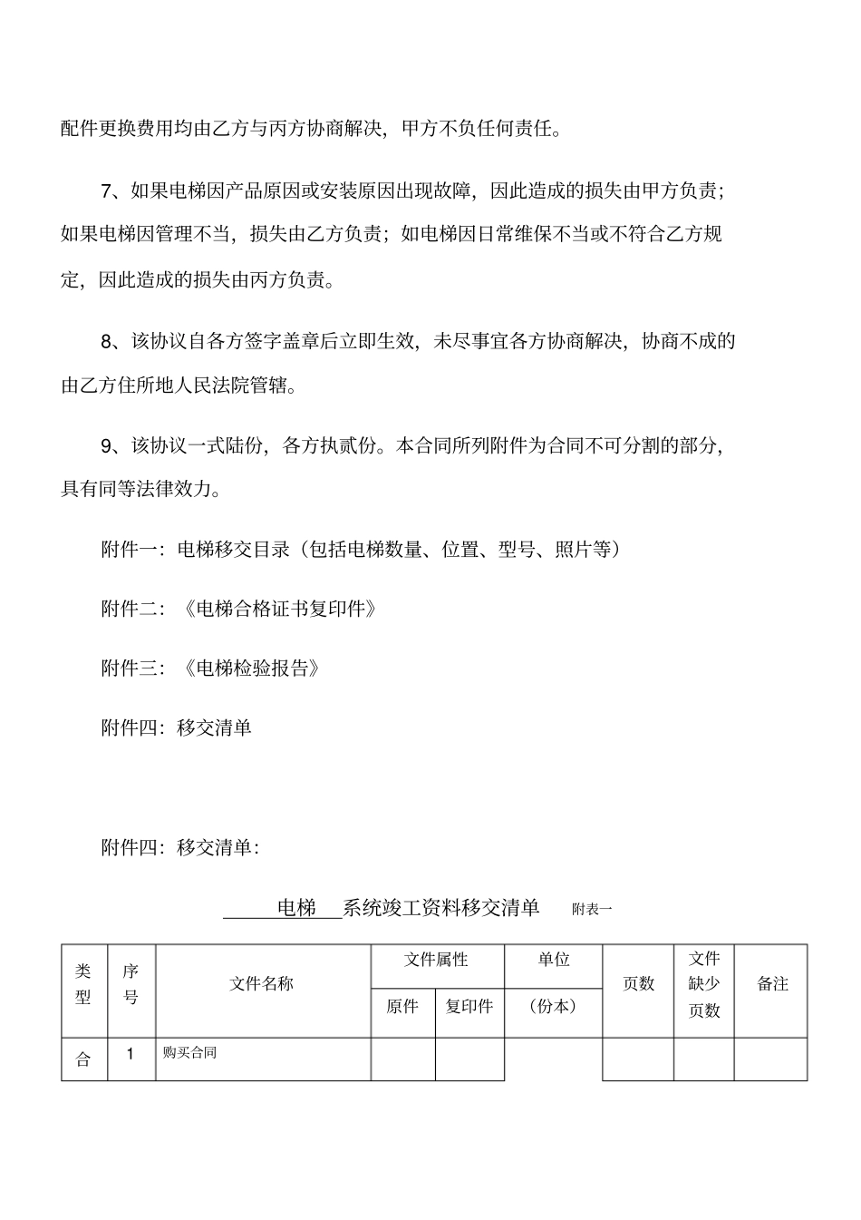 电梯移交协议详情多_第2页