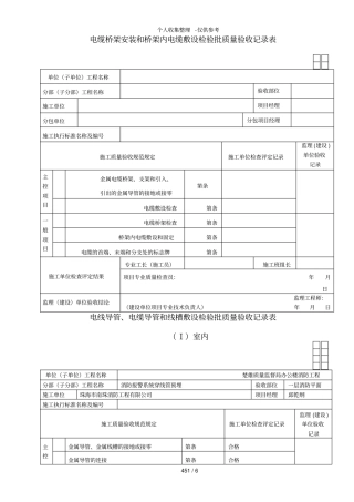 电气工程检验批质量验收记录表