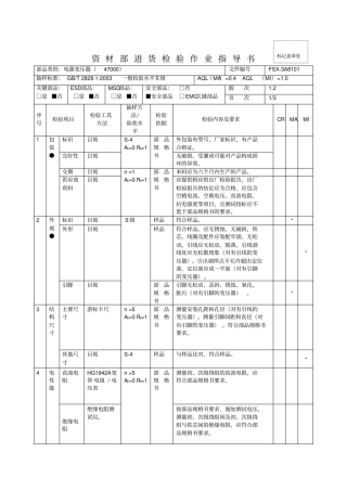 电源变压器检验规范